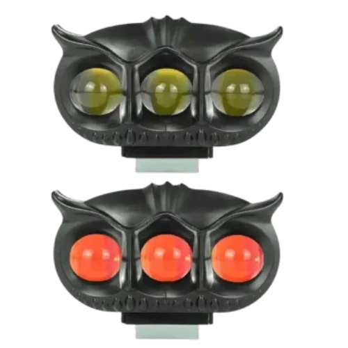 LIU HJG 3 Lens Owl Fog Lights for Car & Bike Yellow, White & Red Devil Eye (Pack of 2)