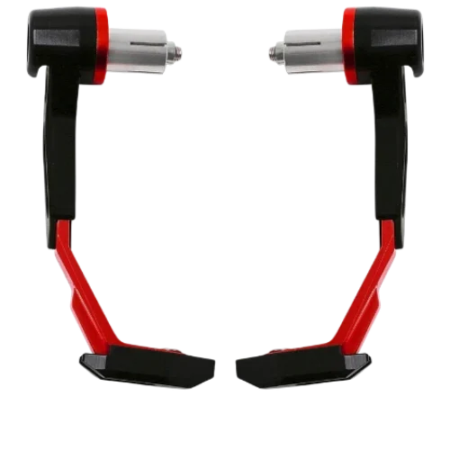 Red Adjustable CNC Brake & Clutch Lever Guard | Carbon Fiber + Aluminum for Universal Motorbikes (Set of 2)