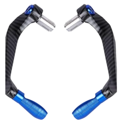 Blue Carbon Finish Lever Guard for Universal Motorbikes (Set of 2)