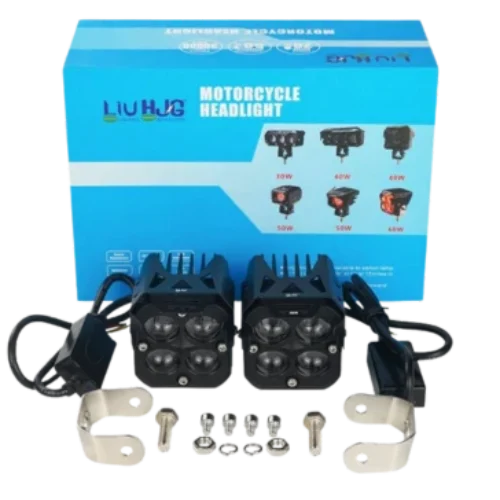 LIU HJG 4 LED Red Devil Eye, White, Yellow Fog Lights (Set of 2)