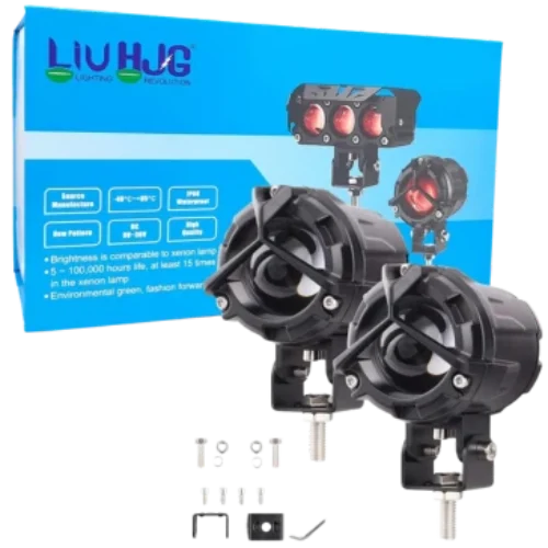 LIU HJG Y type Waterproof LED Fog Lights – Universal Fit for Motorcycles (Set of 2)