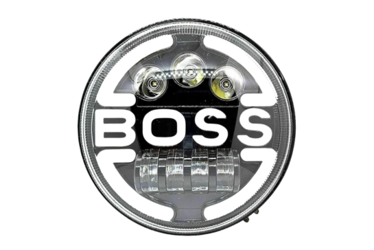 LIU HJG BOSS LED Headlight Compatible With Royal Enfield & Thar Yellow, White, DRL, HighLow Beam