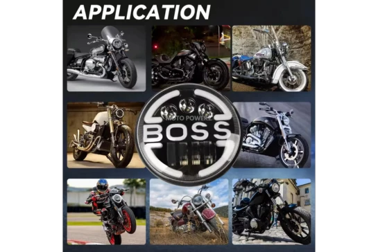 LIU HJG BOSS LED Headlight Compatible With Royal Enfield & Thar Yellow, White, DRL, HighLow Beam