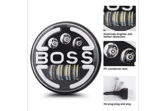 Moto Powerz BOSS headlight compatible with Royal EnfieldThar